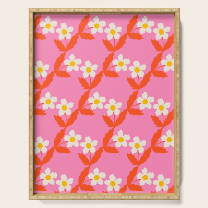 Flower - Magenta vibe Serving Tray Gallery Image 1