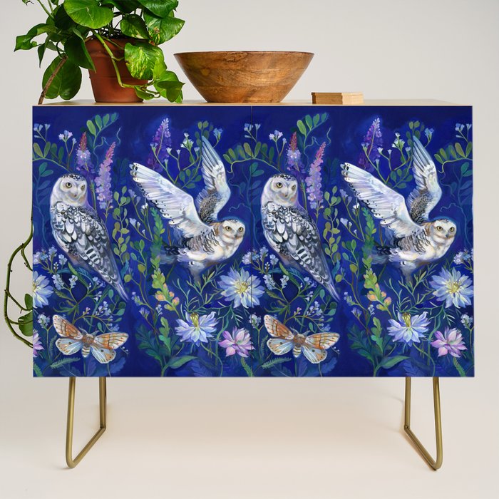 Flower Garden Owls Credenza Gallery Image 1