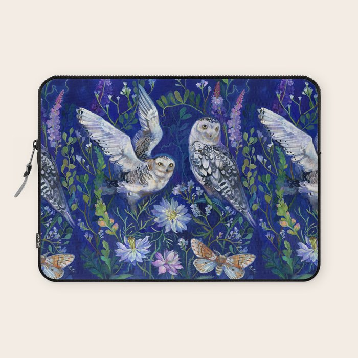 Flower Garden Owls Laptop Sleeve Gallery Image 1