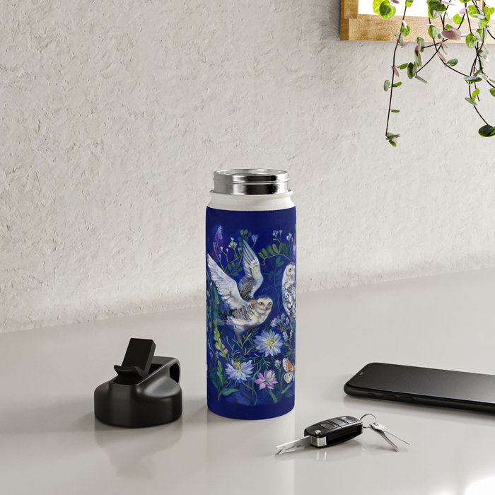 Flower Garden Owls Water Bottle Gallery Image 4
