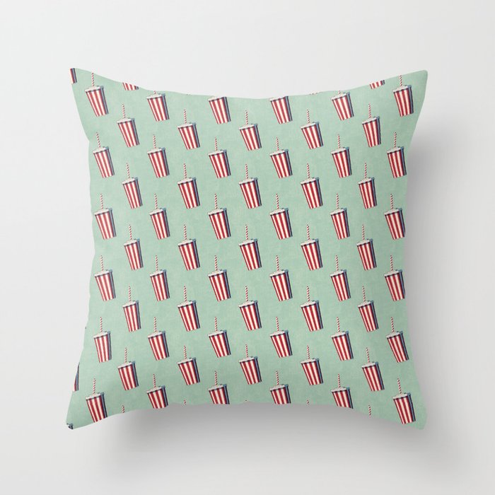 FAST FOOD / Softdrink - pattern Throw Pillow Gallery Image 1