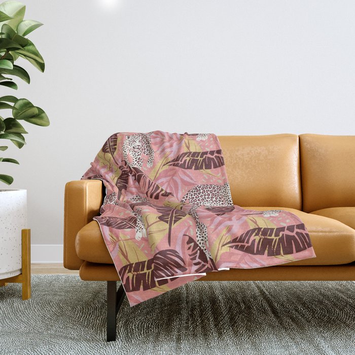 Leopard Crush Pink Throw Blanket Gallery Image 1