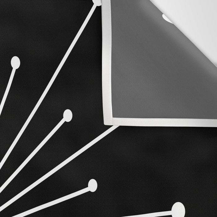 Mid Century Modern Simple Sputnik Starburst Black/White Wall Tapestry Gallery Image 3