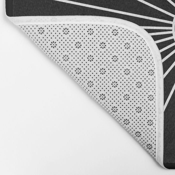 Mid Century Modern Simple Sputnik Starburst Black/White Bath Mat Gallery Image 2
