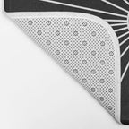 Mid Century Modern Simple Sputnik Starburst Black/White Bath Mat Gallery Image 2