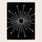 Mid Century Modern Simple Sputnik Starburst Black/White Poster Gallery Image 4