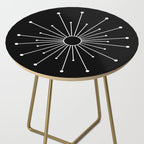 Mid Century Modern Simple Sputnik Starburst Black/White Side Table Gallery Image 2