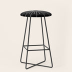 Mid Century Modern Simple Sputnik Starburst Black/White Stool Gallery Image 1