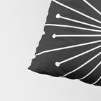 Mid Century Modern Simple Sputnik Starburst Black/White Pillow Sham Gallery Image 4