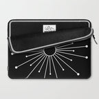 Mid Century Modern Simple Sputnik Starburst Black/White Laptop Sleeve Gallery Image 2