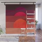Abstraction_SUNSET_RED_BOHEMIAN_POP_ART_Minimalism_0124A Wall Mural Gallery Image 1