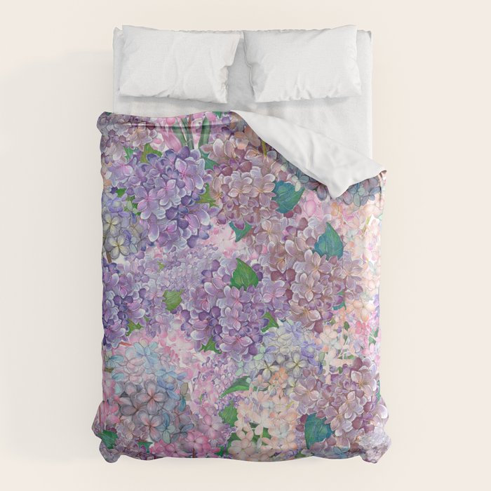 Purple and blue Lilac & Hydrangea - Flower Design Duvet Cover Gallery Image 1