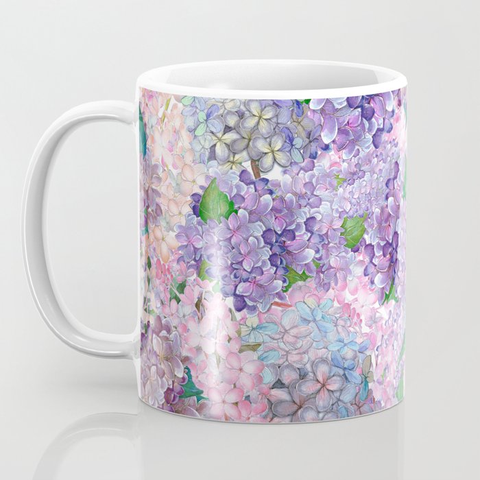 Purple and blue Lilac & Hydrangea - Flower Design Coffee Mug Gallery Image 3