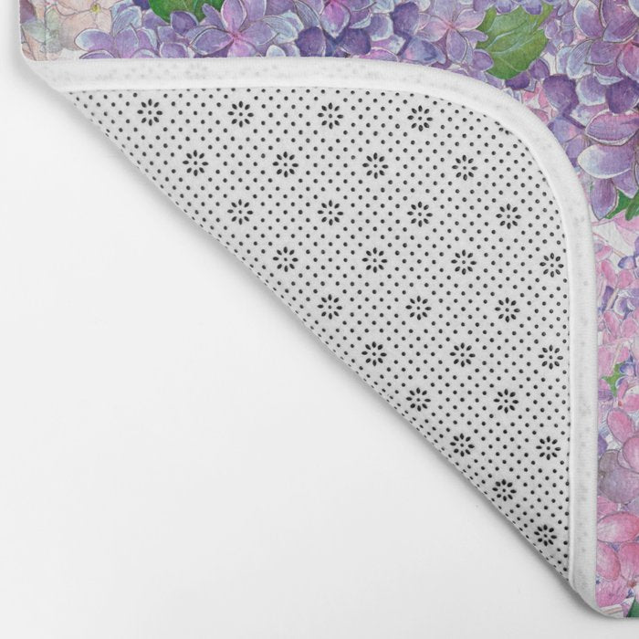 Purple and blue Lilac & Hydrangea - Flower Design Bath Mat Gallery Image 2