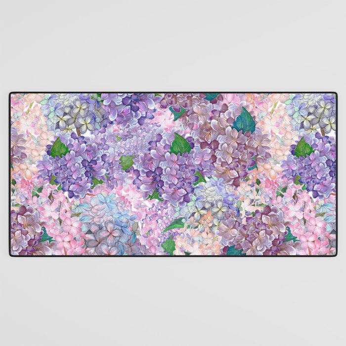 Purple and blue Lilac & Hydrangea - Flower Design Desk Mat Gallery Image 3