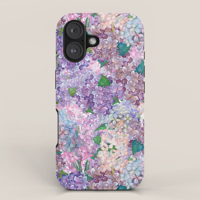 Purple and blue Lilac & Hydrangea - Flower Design iPhone Case Gallery Image 1