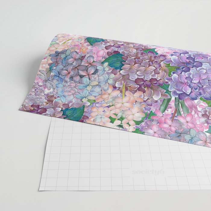 Purple and blue Lilac & Hydrangea - Flower Design Wrapping Paper Gallery Image 2