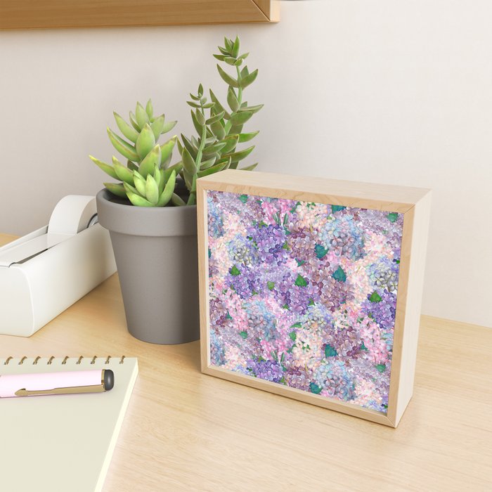 Purple and blue Lilac & Hydrangea - Flower Design Mini Art Print Gallery Image 2