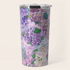 Purple and blue Lilac & Hydrangea - Flower Design Travel Mug Gallery Image 1