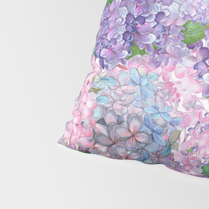 Purple and blue Lilac & Hydrangea - Flower Design Pillow Sham Gallery Image 4