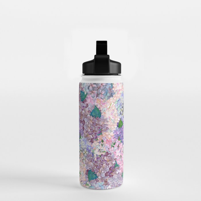Purple and blue Lilac & Hydrangea - Flower Design Water Bottle Gallery Image 2