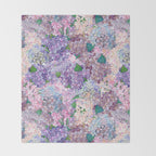 Purple and blue Lilac & Hydrangea - Flower Design Throw Blanket Gallery Image 2