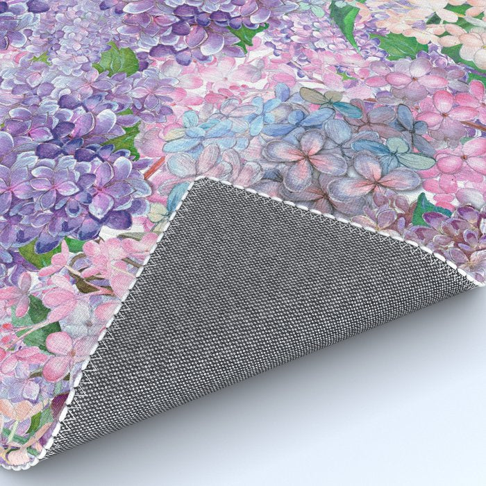 Purple and blue Lilac & Hydrangea - Flower Design Rug Gallery Image 4