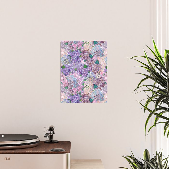Purple and blue Lilac & Hydrangea - Flower Design Poster Gallery Image 2
