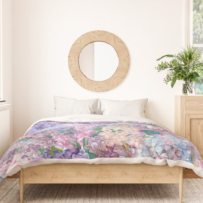 Purple and blue Lilac & Hydrangea - Flower Design Duvet Cover Gallery Image 3
