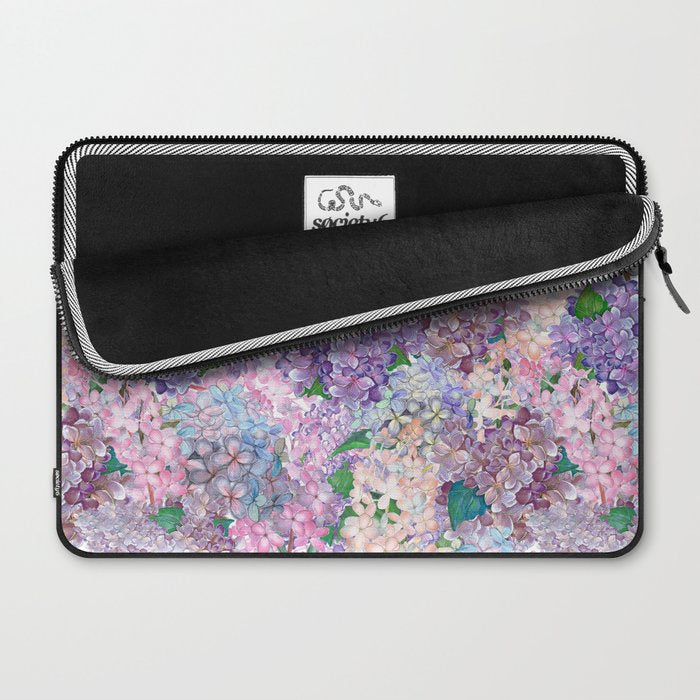 Purple and blue Lilac & Hydrangea - Flower Design Laptop Sleeve Gallery Image 2
