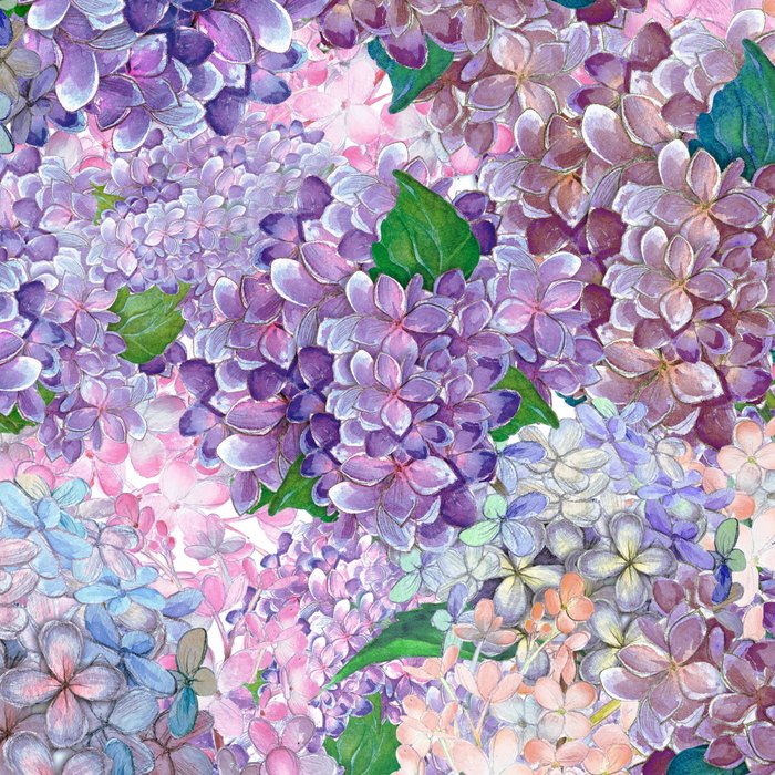 Purple and blue Lilac & Hydrangea - Flower Design Coffee Mug Gallery Image 2
