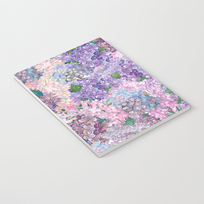 Purple and blue Lilac & Hydrangea - Flower Design Notebook Gallery Image 3