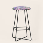 Purple and blue Lilac & Hydrangea - Flower Design Stool Gallery Image 1