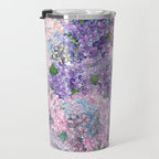 Purple and blue Lilac & Hydrangea - Flower Design Travel Mug Gallery Image 3