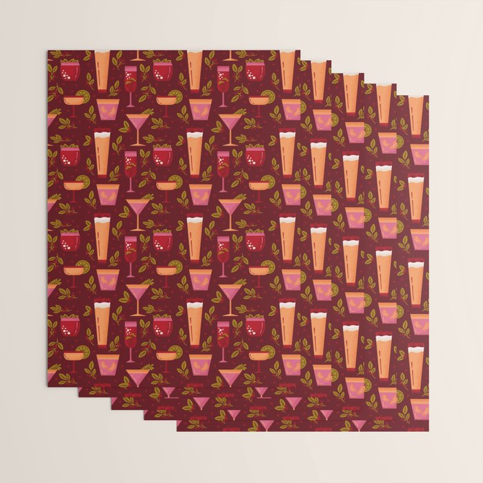 Holiday Drinks Pattern Wrapping Paper Gallery Image 3