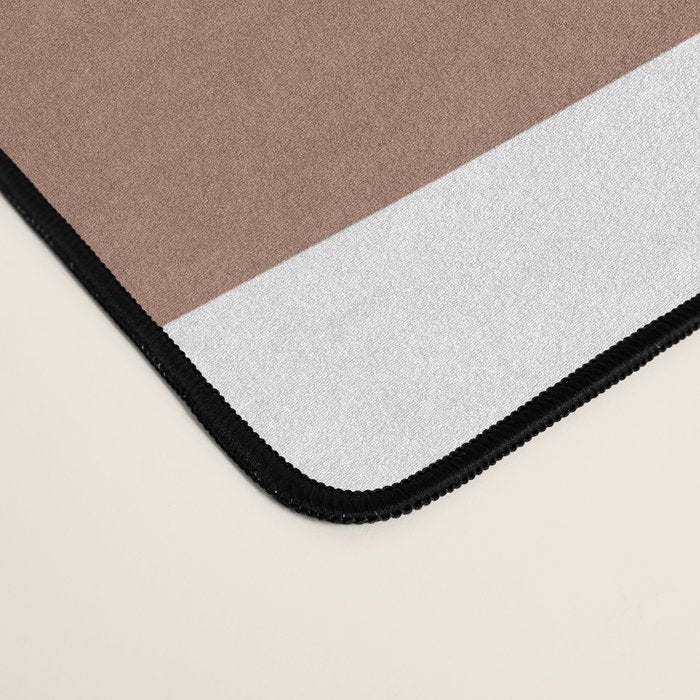 Mid Century Modern Abstract Piquet Pattern Mocha Brown and White Desk Mat Gallery Image 4