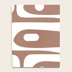 Mid Century Modern Abstract Piquet Pattern Mocha Brown and White Notebook Gallery Image 4