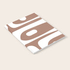 Mid Century Modern Abstract Piquet Pattern Mocha Brown and White Notebook Gallery Image 2