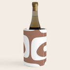 Mid Century Modern Abstract Piquet Pattern Mocha Brown and White Wine Chiller Gallery Image 1