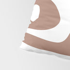 Mid Century Modern Abstract Piquet Pattern Mocha Brown and White Pillow Sham Gallery Image 4