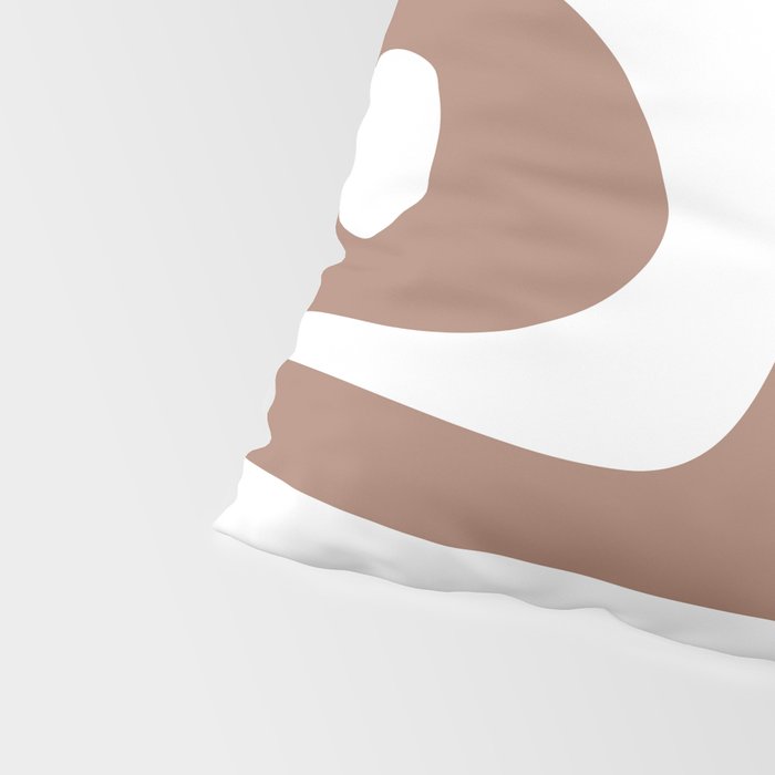 Mid Century Modern Abstract Piquet Pattern Mocha Brown and White Pillow Sham Gallery Image 4