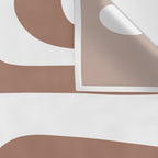 Mid Century Modern Abstract Piquet Pattern Mocha Brown and White Wall Tapestry Gallery Image 3