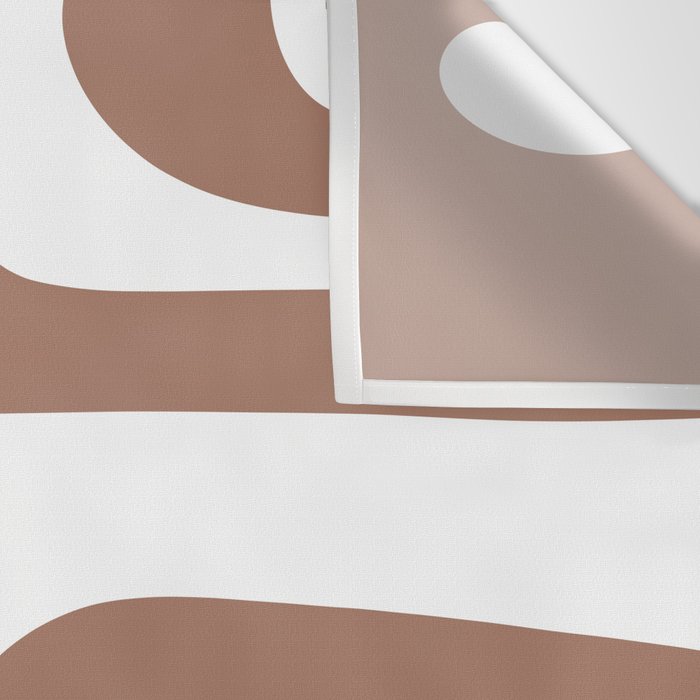 Mid Century Modern Abstract Piquet Pattern Mocha Brown and White Wall Tapestry Gallery Image 3