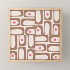 Midcentury Modern Abstract Piquet Pattern Inspired by PANTONE 17 1230 Color of the Year Mocha Mousse Mini Art Print Gallery Image 1