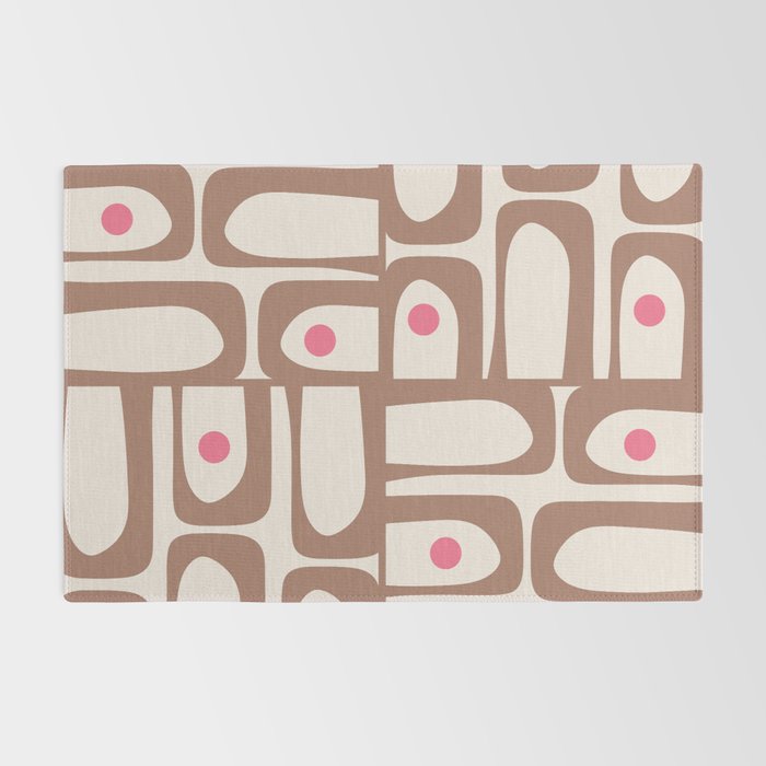 Midcentury Modern Abstract Piquet Pattern Inspired by PANTONE 17 1230 Color of the Year Mocha Mousse Rug Gallery Image 2