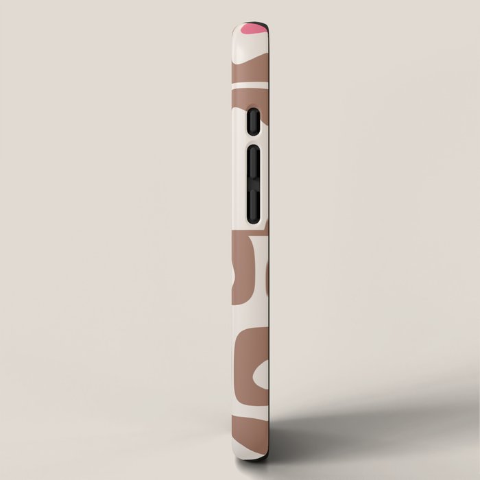 Midcentury Modern Abstract Piquet Pattern Inspired by PANTONE 17 1230 Color of the Year Mocha Mousse iPhone Case Gallery Image 2