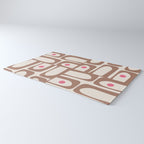 Midcentury Modern Abstract Piquet Pattern Inspired by PANTONE 17 1230 Color of the Year Mocha Mousse Rug Gallery Image 3