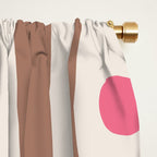 Midcentury Modern Abstract Piquet Pattern Inspired by PANTONE 17 1230 Color of the Year Mocha Mousse Window Curtain Gallery Image 2