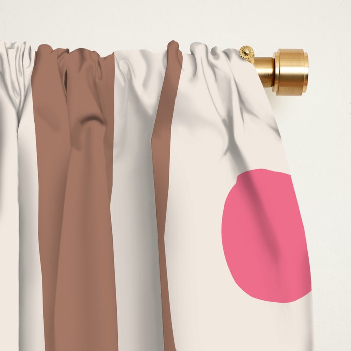Midcentury Modern Abstract Piquet Pattern Inspired by PANTONE 17 1230 Color of the Year Mocha Mousse Window Curtain Gallery Image 2