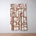 Midcentury Modern Abstract Piquet Pattern Inspired by PANTONE 17 1230 Color of the Year Mocha Mousse Window Curtain Gallery Image 3